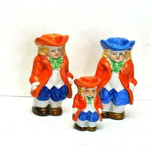 Toby Style 1950’s Colonial Couple Salt And Pepper Shakers +1 [lot of 3]